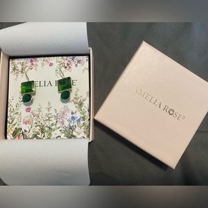 Emerald Amelia Rose Earrings